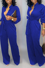 Load image into Gallery viewer, Lace Up Loose Blue Jumper - Available in Plus Size