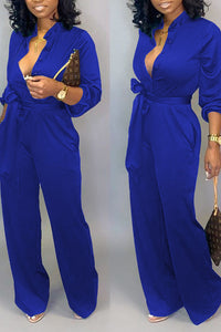 Lace Up Loose Blue Jumper - Available in Plus Size