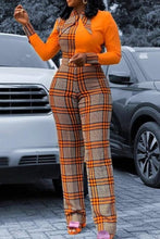 Load image into Gallery viewer, Orange Plaid One-Piece - Available in Plus Size