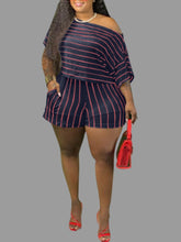 Load image into Gallery viewer, Plus Size Purple Short Set