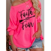 Plus sized Faith over Fear Oversized Pink Top